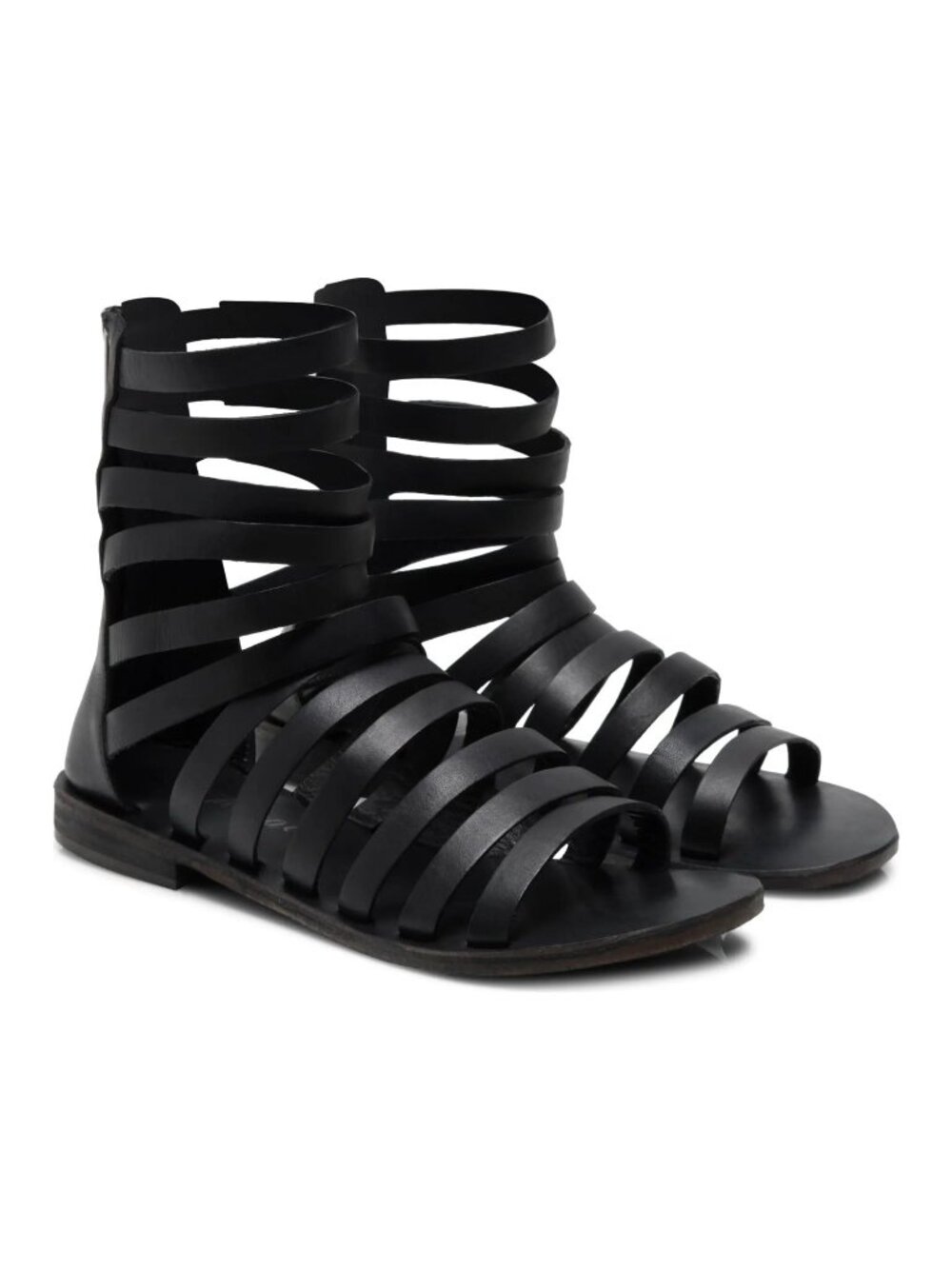 NEW Free People Lucia Gladiator Black Leather Sandal, Women EU Size 38